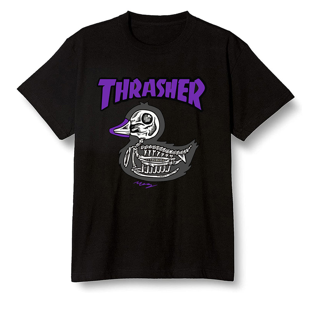 Pop Colour AJ13 Retro Court Purple - Little duck - Black Men T-shirt