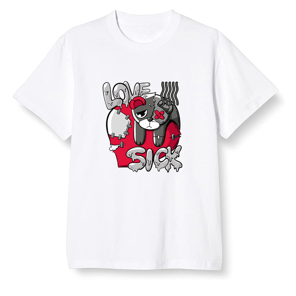 Pop Colour AJ1 Retro High OG Light Smoke Grey - Love Sick - White Men T-shirt