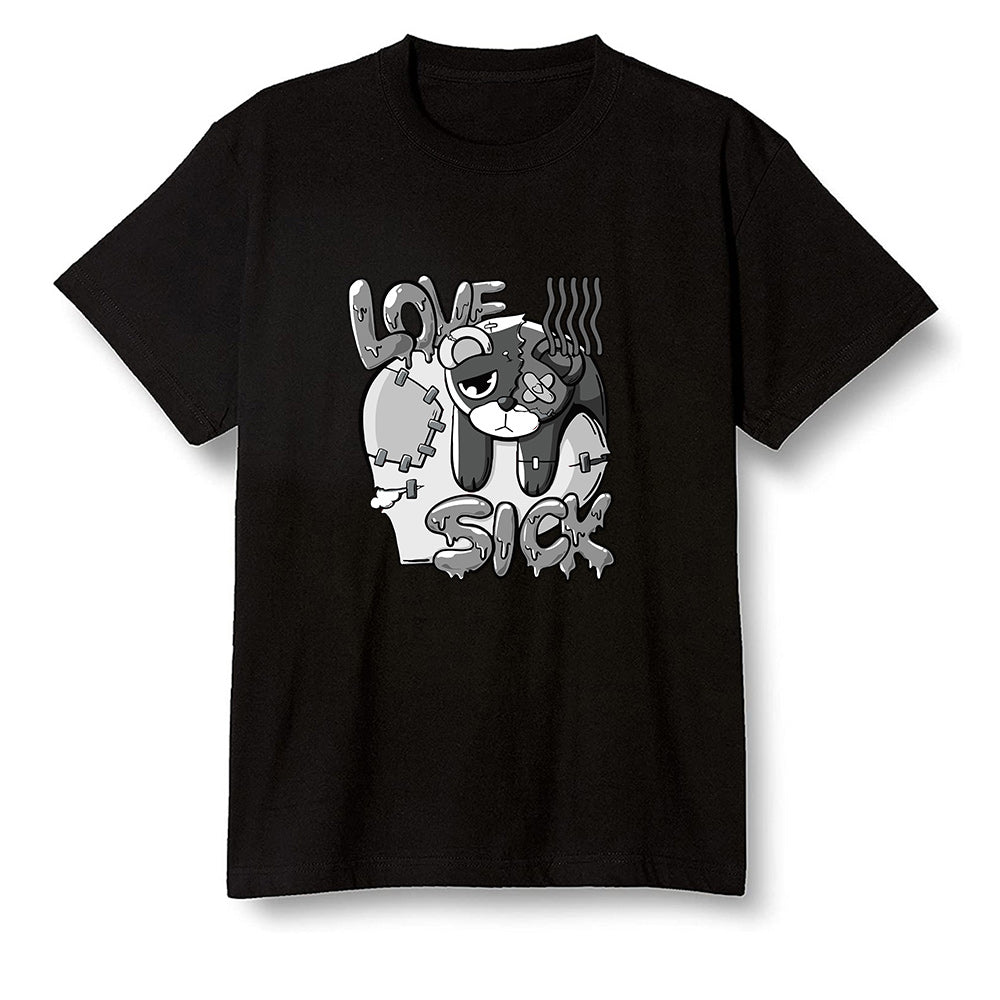 Pop Colour AJ1 High OG Silver TOE - Love Sick - Black Men T-shirt