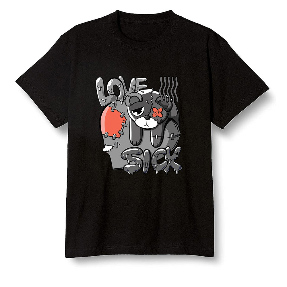 Pop Colour AJ6 Retro Psg Iron Grey Infrared - Love Sick - Black Men T-shirt