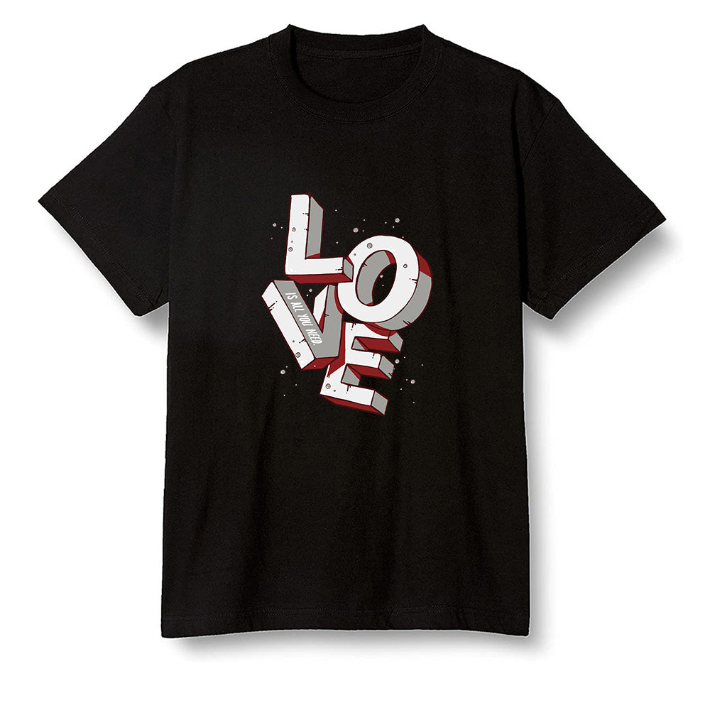 Pop Colour AJ1 Retro Low 'Hare' Grey Mist/University Red-Light Poison - Love! - Black Men T-shirt