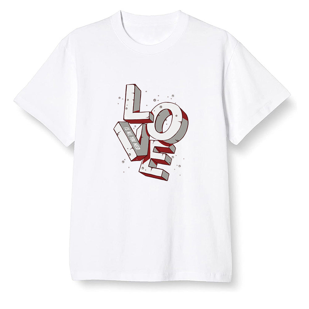 Pop Colour AJ1 Retro Low 'Hare' Grey Mist/University Red-Light Poison - Love! - White Men T-shirt