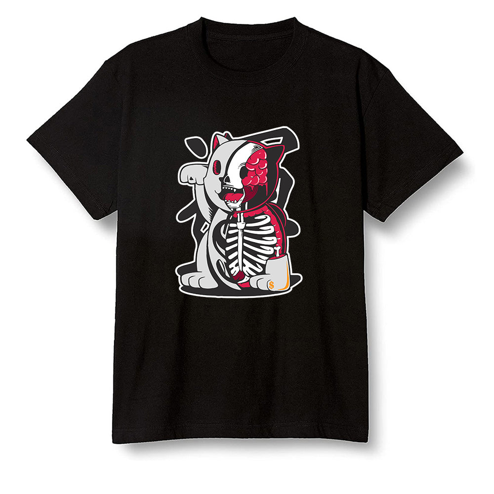 Pop Colour AJ6 Retro Hare - Maneki Neko - Black Men T-shirt