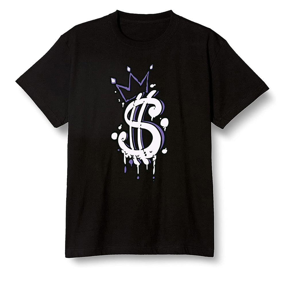 Pop Colour AJ1 High OG Court Purple - Money - Black Men T-shirt
