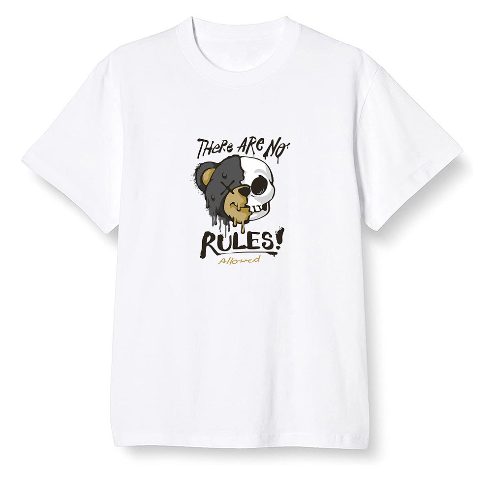 Pop Colour AJ1 Retro High OGetallic Gold - No Rules Teddy Bear - White Men T-shirt