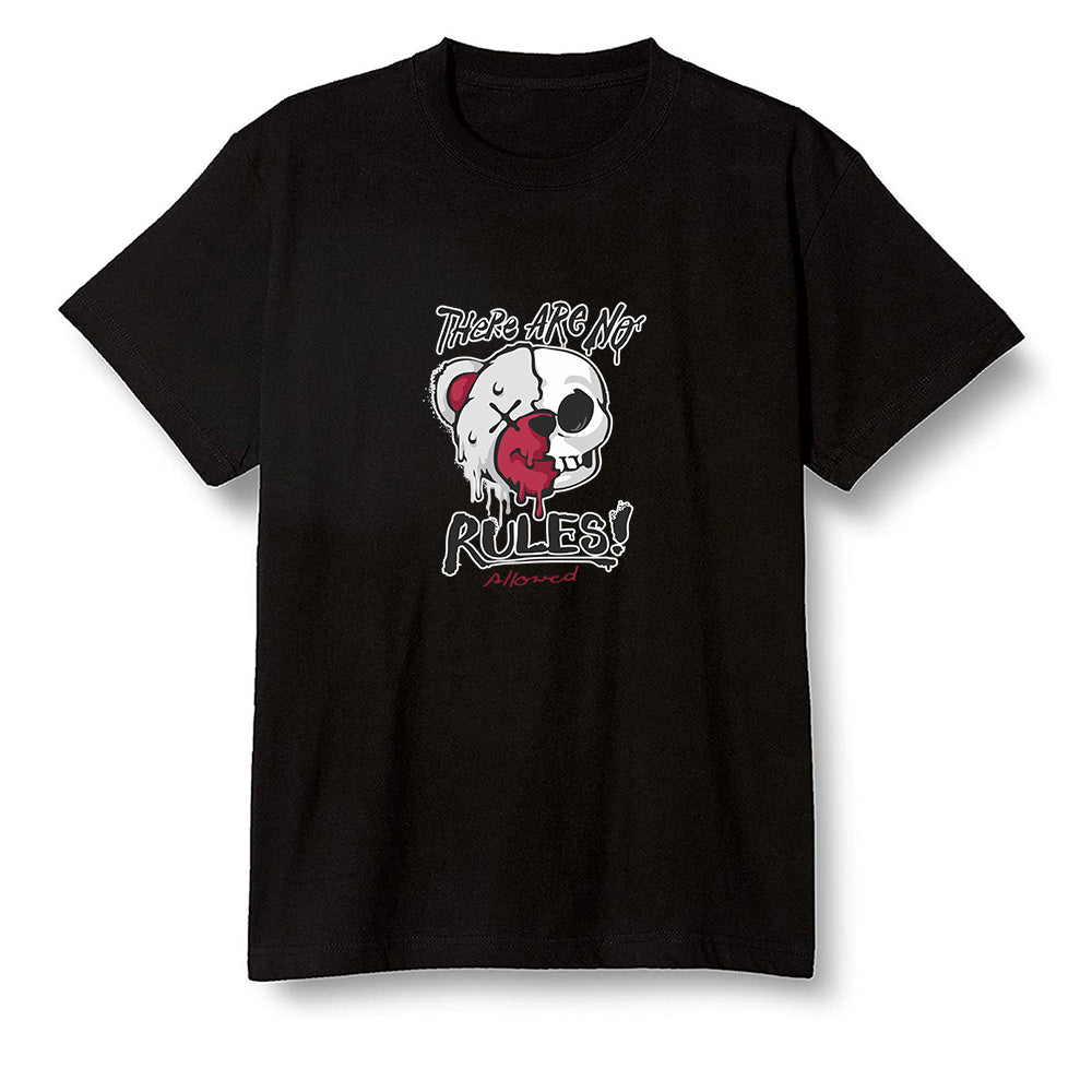 Pop Colour AJ1 Retro High OG Light Smoke Grey - No Rules Teddy Bear - Black Men T-shirt