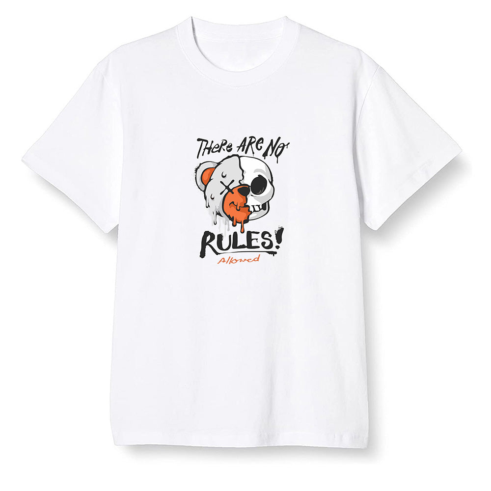 Pop Colour AJ1 Retro High OG Electro Orange - No Rules Teddy Bear - White Men T-shirt