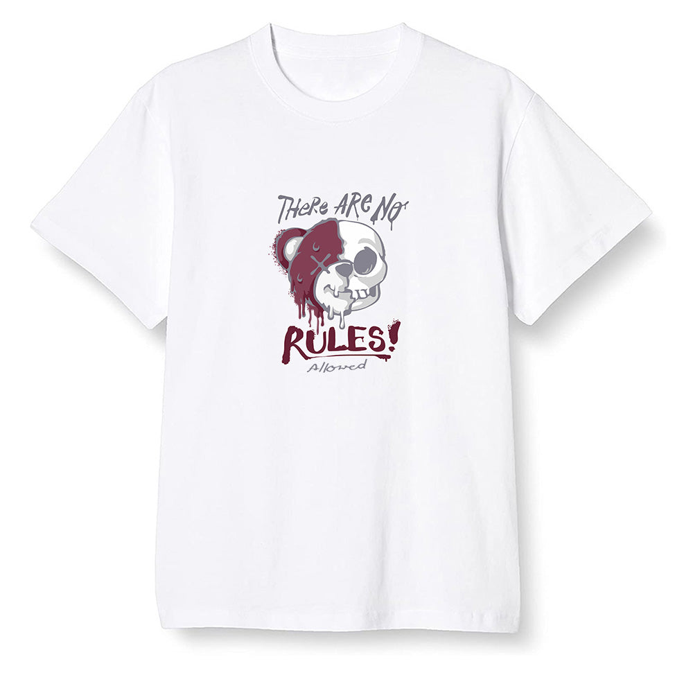 Pop Colour AJ1 Retro High OG Bordeaux - No Rules Teddy Bear - White Men T-shirt