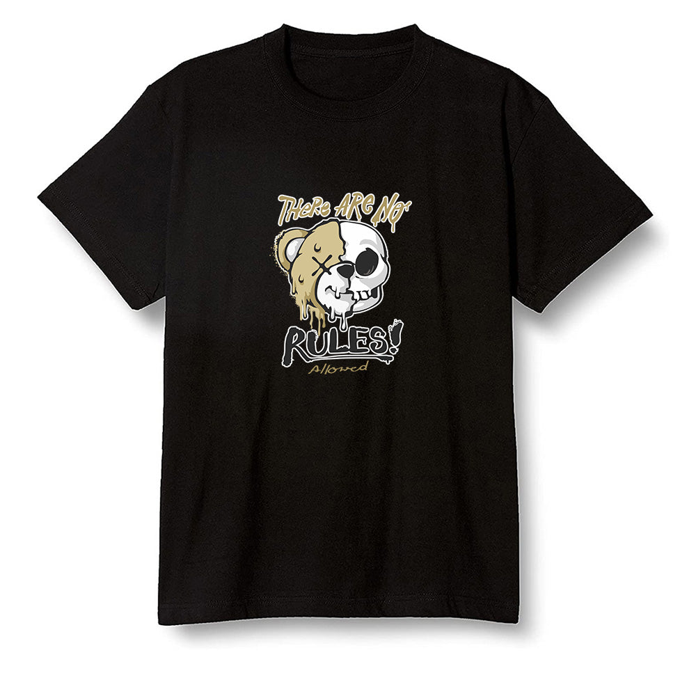 Pop Colour AJ1 Retro Hi Prm Mushroom - No Rules Teddy Bear - Black Men T-shirt