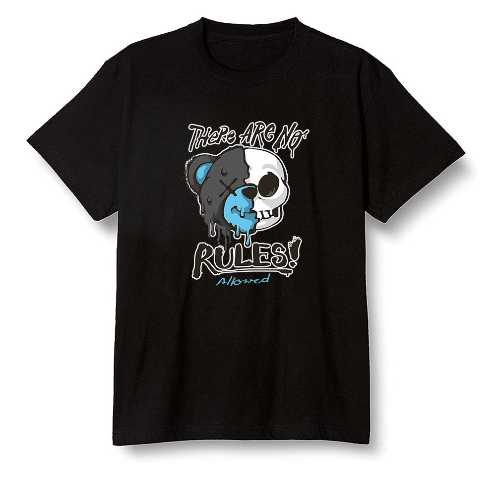 Pop Colour AJ6 Retro Unc - Univeristy Blue - No Rules Teddy Bear - Black Men T-shirt