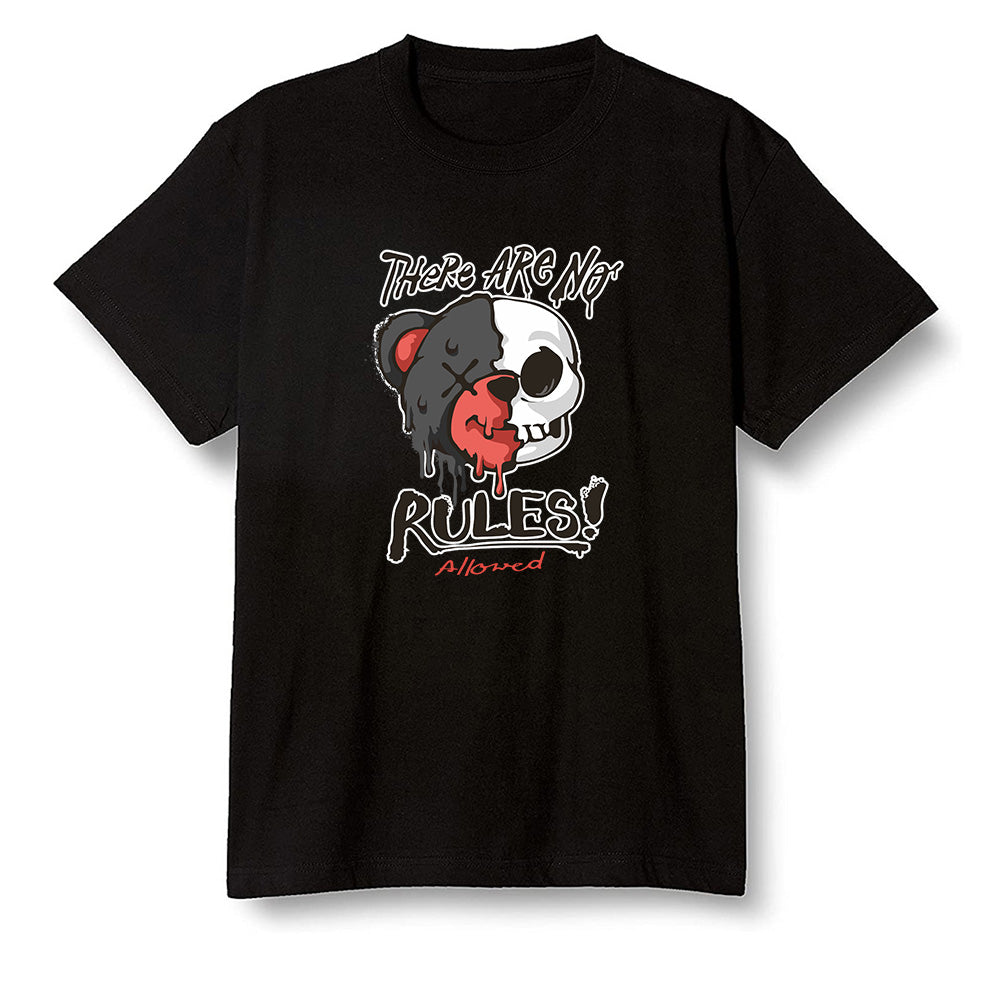 Pop Colour AJ6 Retro Black Infrared - No Rules Teddy Bear - Black Men T-shirt