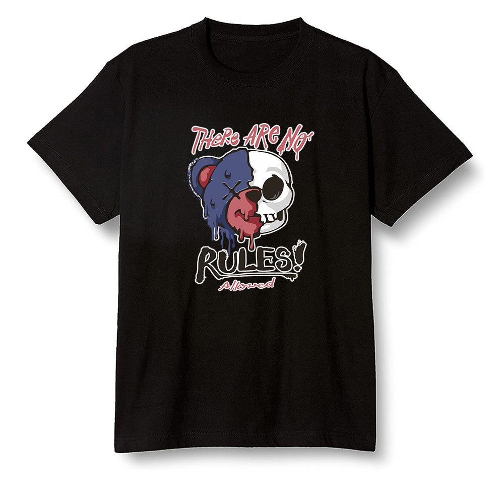 Pop Colour AJ6 Retro 'Doernbecher' 2019 Midnight Navy/White-Varsity Red-Metallic Gold - No Rules Teddy Bear - Black Men T-shirt