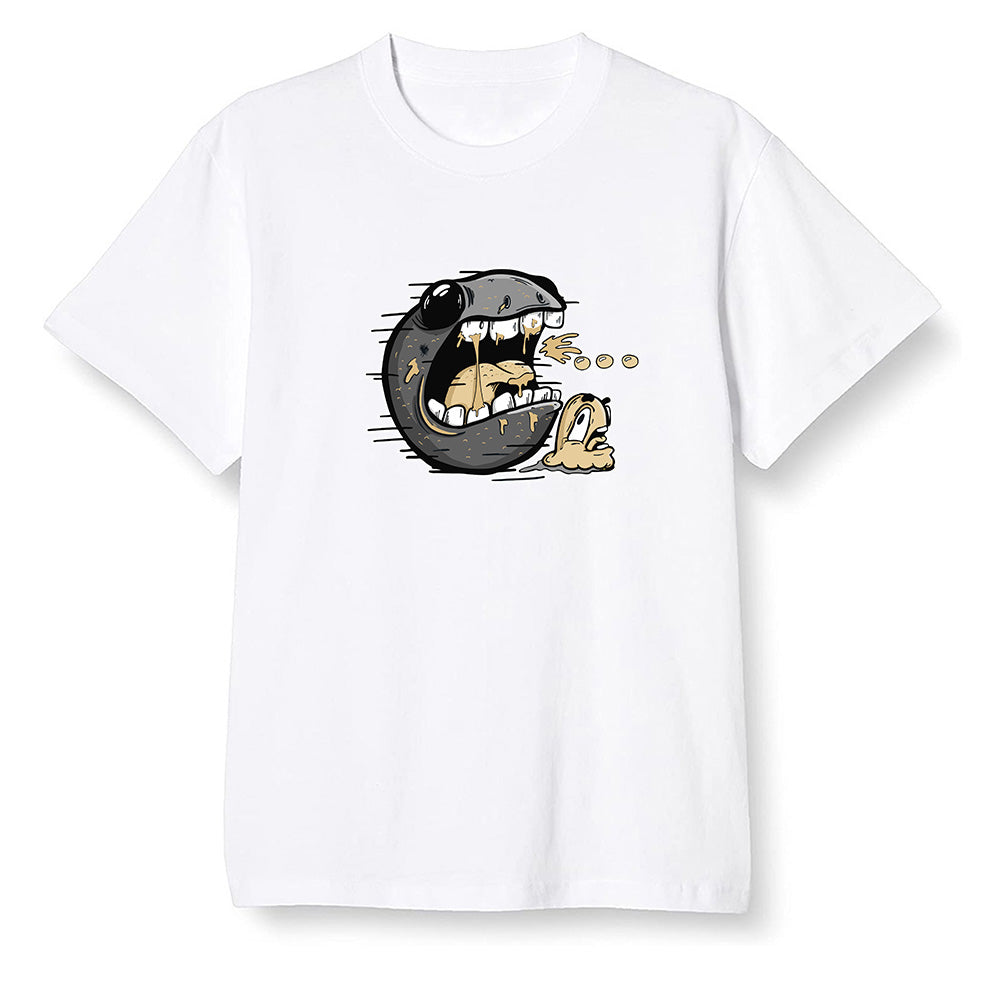 Pop Colour AJ1 Retro High OGetallic Gold - Pac Man and ghost - White Men T-shirt