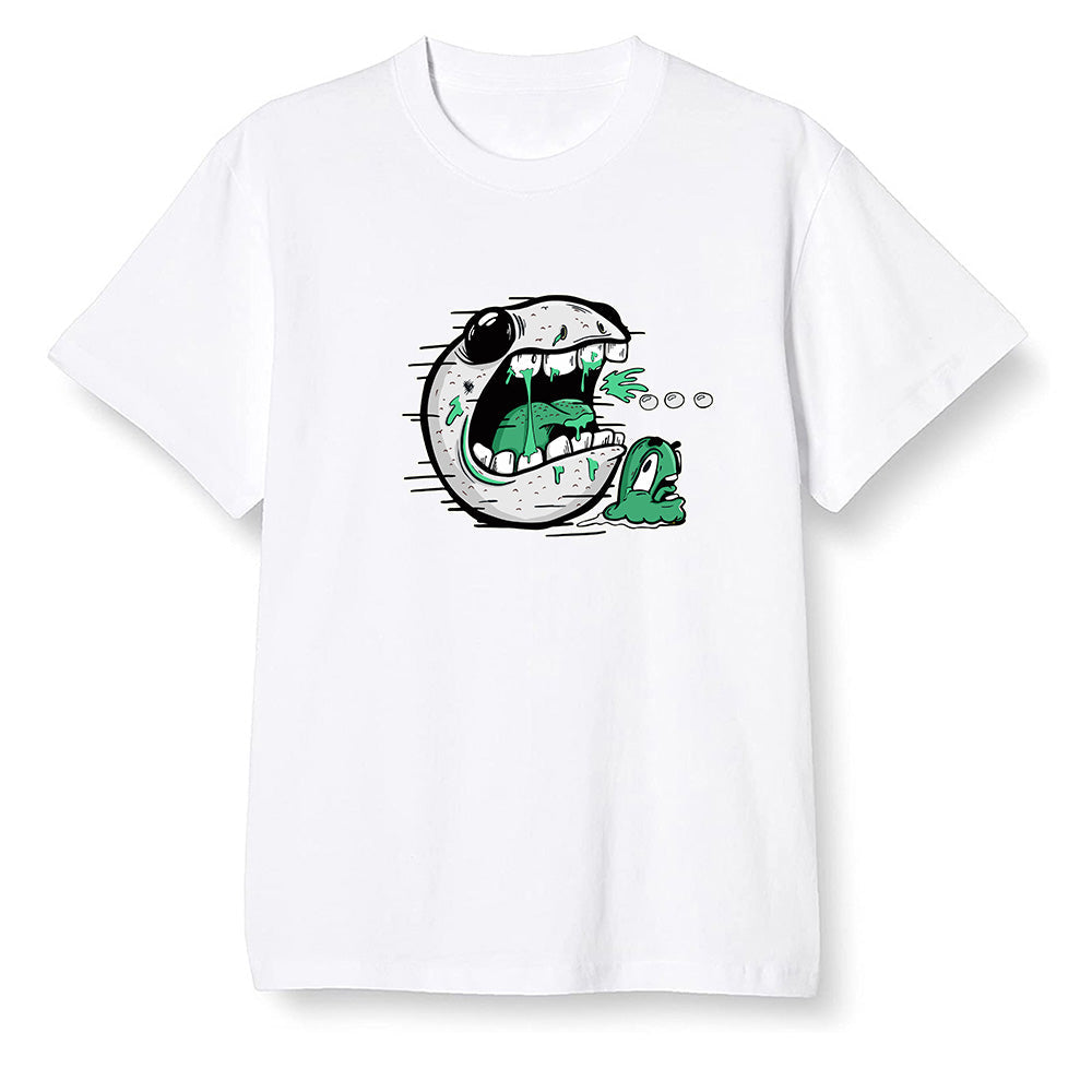 Pop Colour AJ13 Retro 'Lucky Green' - Pac Man and ghost - White Men T-shirt
