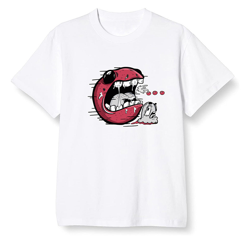 Pop Colour AJ6 Retro Carmine - Pac Man and ghost - White Men T-shirt