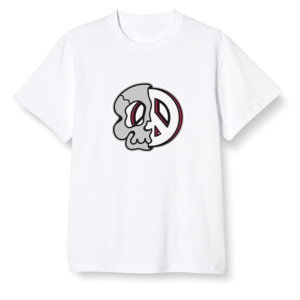 Pop Colour AJ1 Retro High OG Light Smoke Grey - Peace and skull - White Men T-shirt