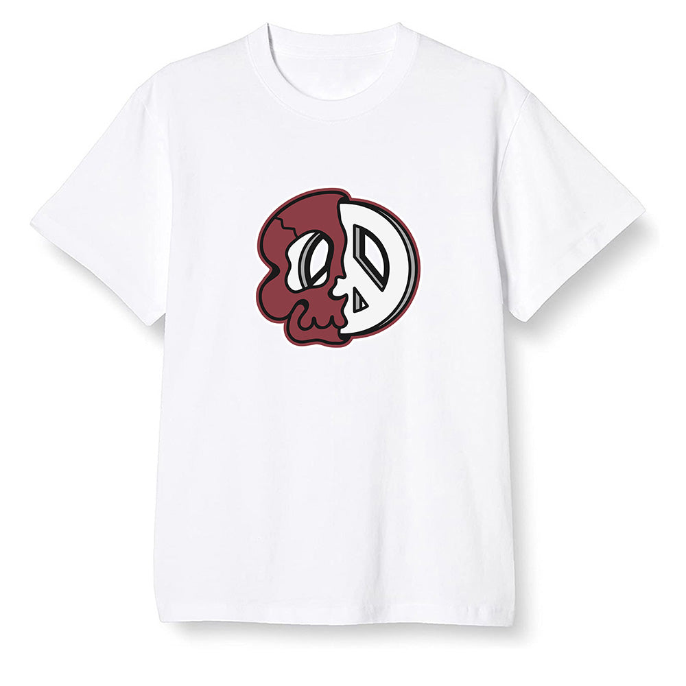 Pop Colour AJ1 Retro High OG SP White/Royal/Varsity Red/Black - Peace and skull - White Men T-shirt