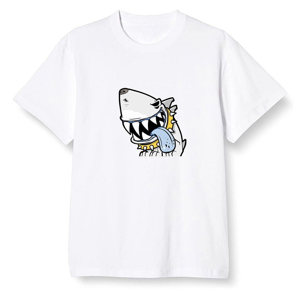 Pop Colour AJ1 Retro Low 'West Coast' White/Varsity Maize-University Blue - Shark dog - White Men T-shirt