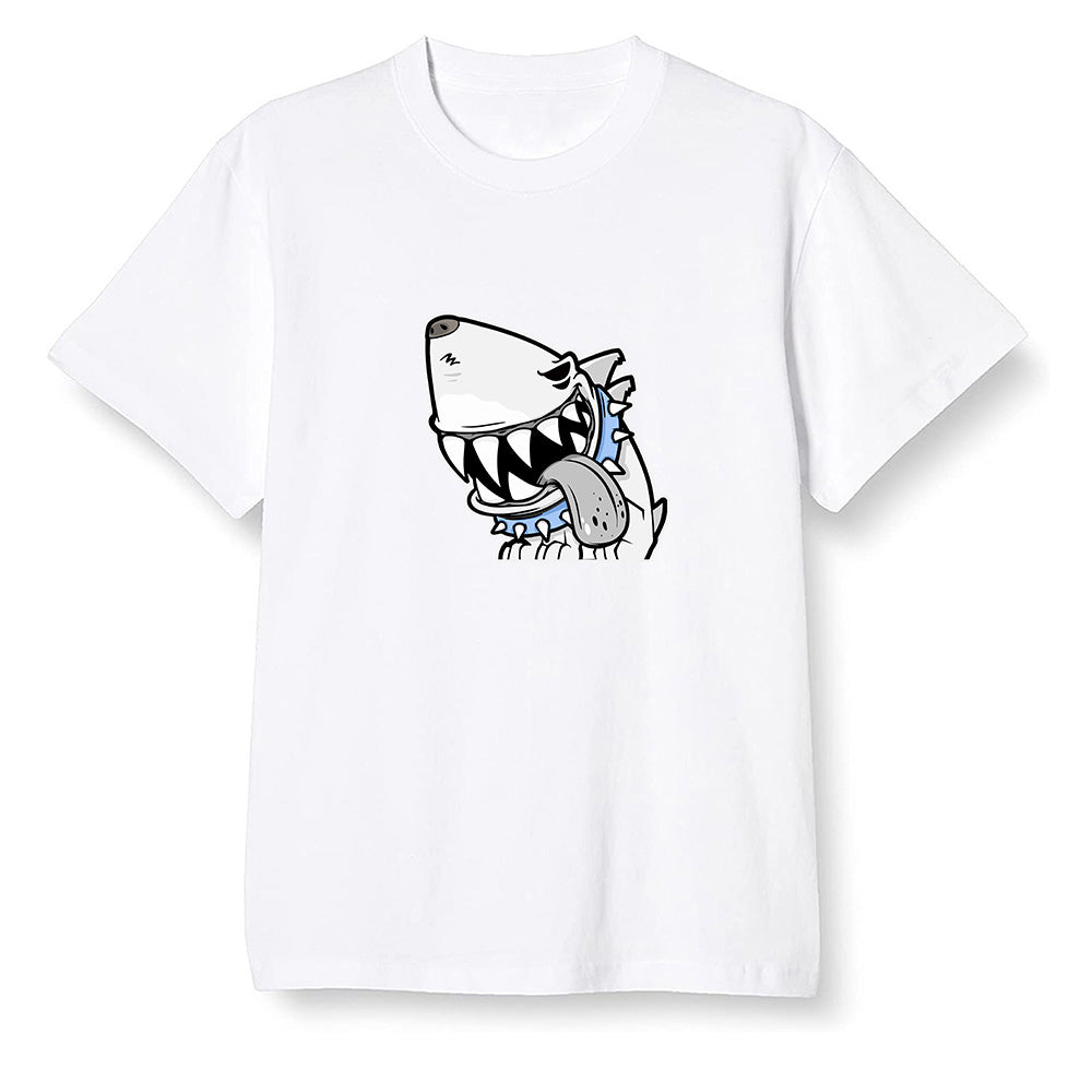 Pop Colour AJ1 Low Wolf Grey/Sail/Photon Dust/White - Shark dog - White Men T-shirt