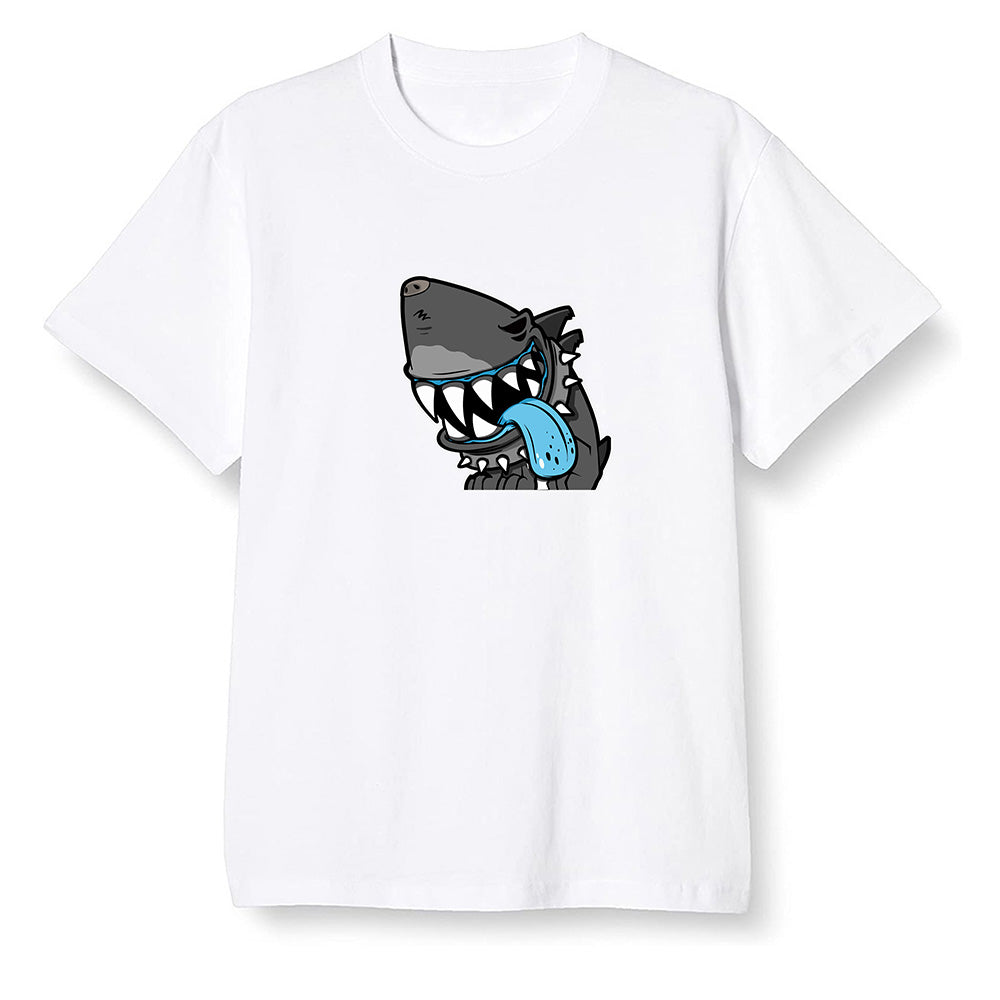 Pop Colour AJ6 Retro Unc - Univeristy Blue - Shark dog - White Men T-shirt