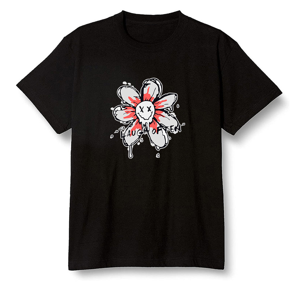 Nike Pop Colour AJ6 Retro Reflective Infrared - Smiling flower - Black Men T-shirt