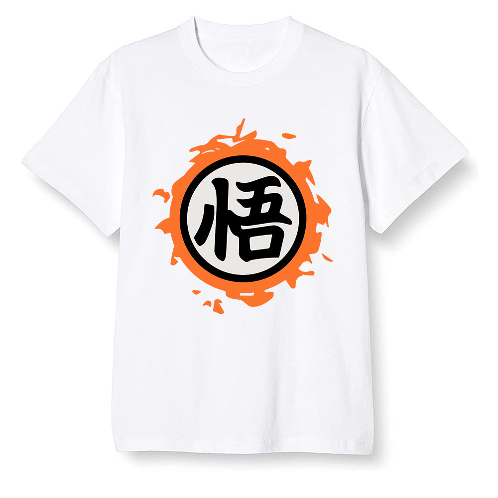 Pop Colour AJ1 Retro High OG Shattered Backboard - The logo Go Gi of Son Goku - White Men T-shirt
