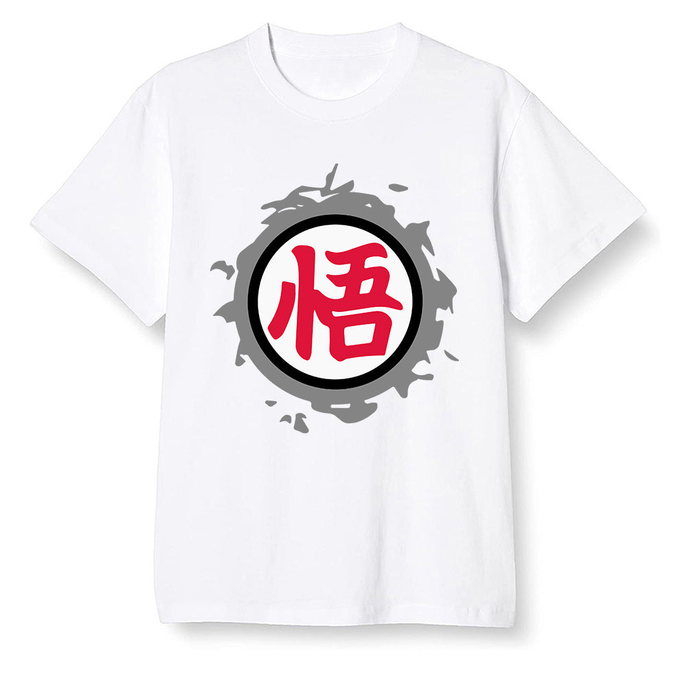 Pop Colour AJ1 Retro High OG Light Smoke Grey - The logo Go Gi of Son Goku - White Men T-shirt