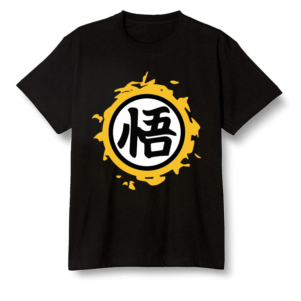 Pop Colour AJ1 Retro High OG Pollen - The logo Go Gi of Son Goku - Black Men T-shirt