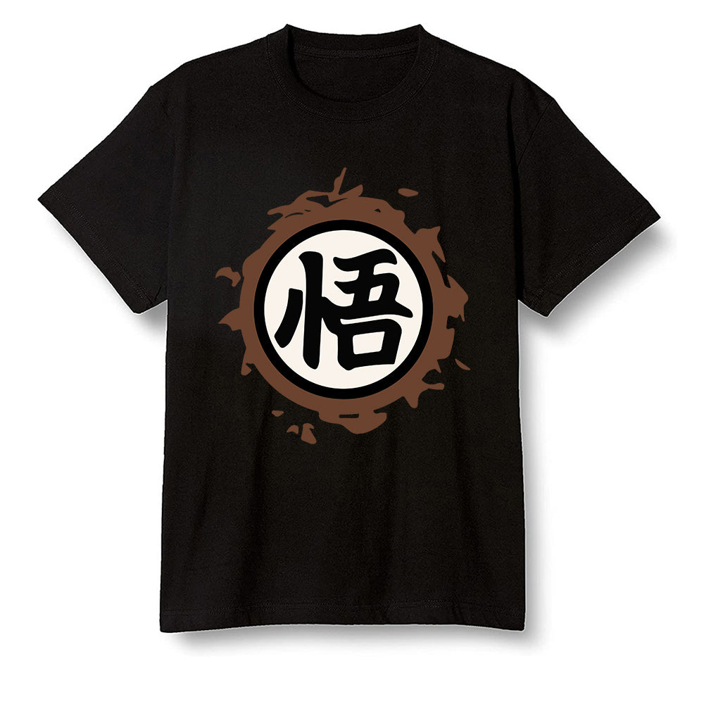 Pop Colour AJ1 High OG TS SP Travis Scott - Mocha - The logo Go Gi of Son Goku - Black Men T-shirt