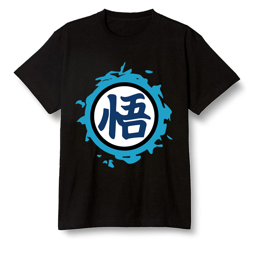 Pop Colour AJ13 Retro Obsidian Powder Blue - The logo Go Gi of Son Goku - Black Men T-shirt