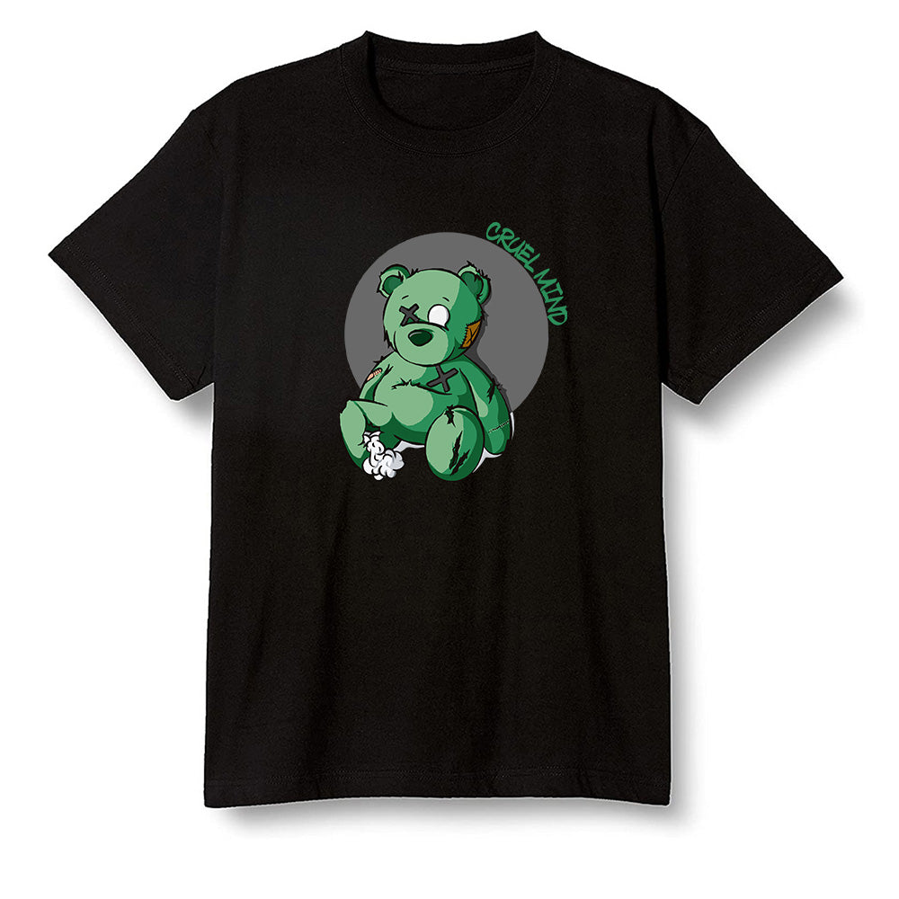 Pop Colour AJ1 Retro High OG Pine Green J10456 - "Torn Teddy" Cruel Mind - Black Men T-shirt
