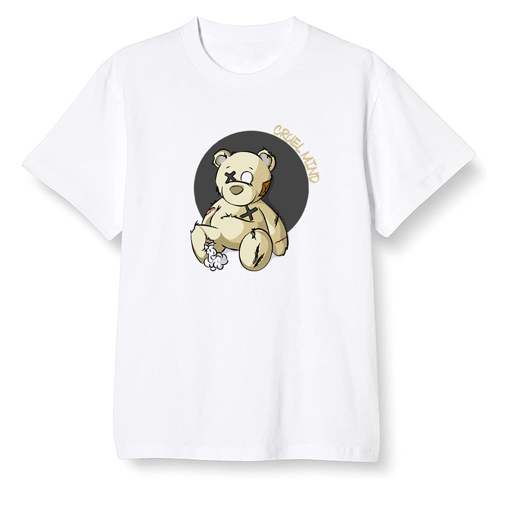 Pop Colour AJ1 Retro Hi Prm Mushroom - "Torn Teddy" Cruel Mind - White Men T-shirt