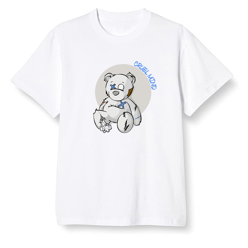 Pop Colour AJ1 High OG Wolf Grey/Sail/Photon Dust/White - "Torn Teddy" Cruel Mind - White Men T-shirt