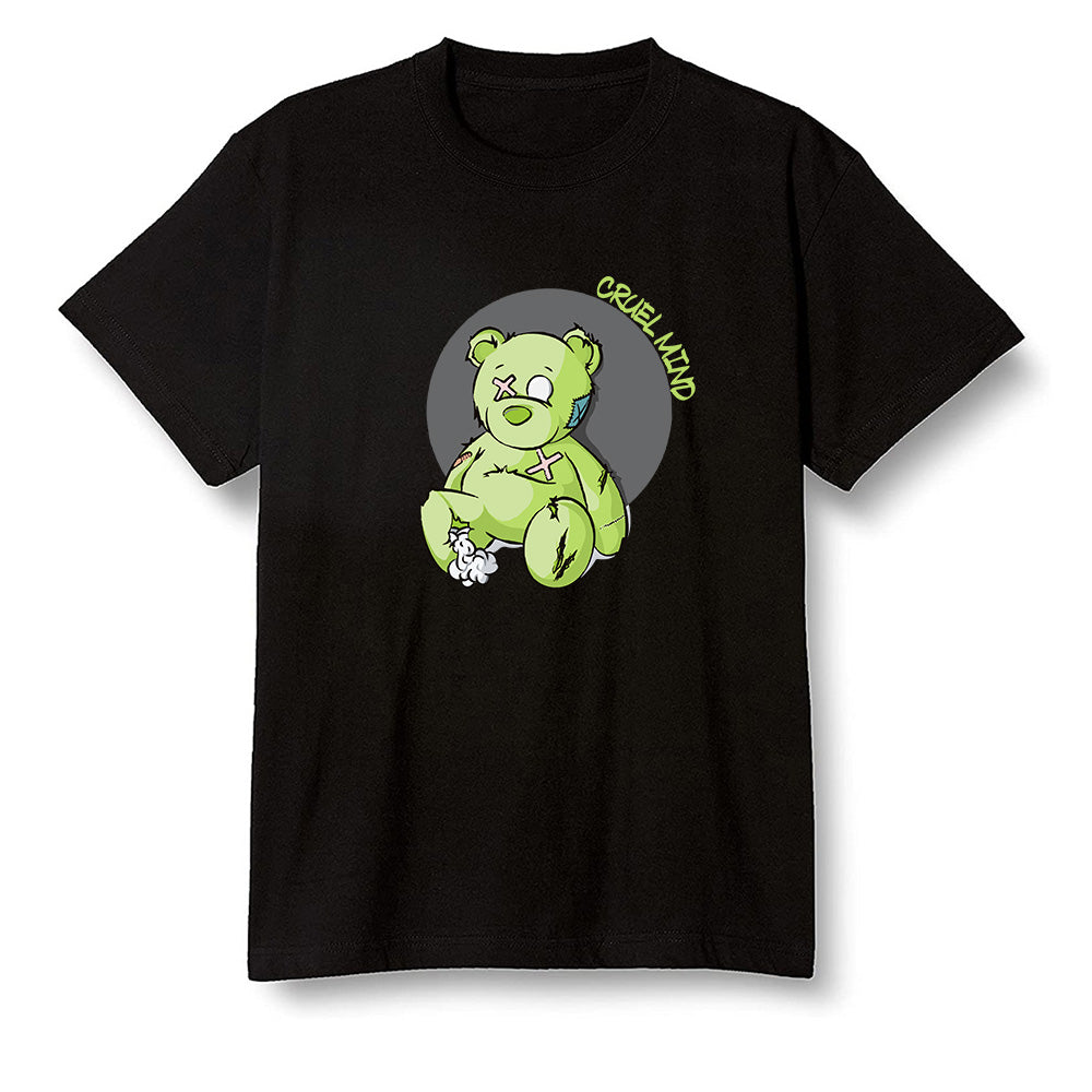 Pop Colour AJ6 Retro Electric Green - "Torn Teddy" Cruel Mind - Black Men T-shirt