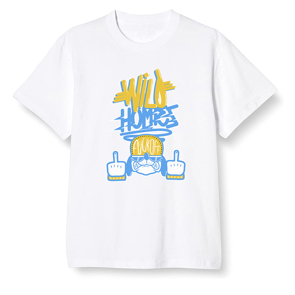 Pop Colour AJ1 Retro Low 'West Coast' White/Varsity Maize-University Blue - Wild Homies - White Men T-shirt