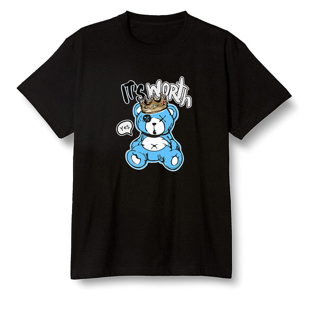 Pop Colour AJ1 NRG Joint Model - UNC - Worth Trying Teddy Bear - Black Men T-shirt