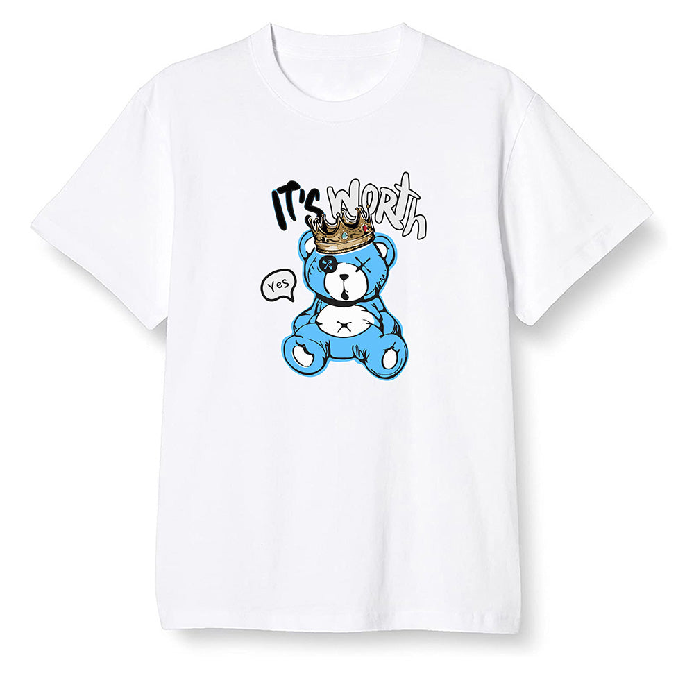 Pop Colour AJ1 NRG Joint Model - UNC - Worth Trying Teddy Bear - White Men T-shirt