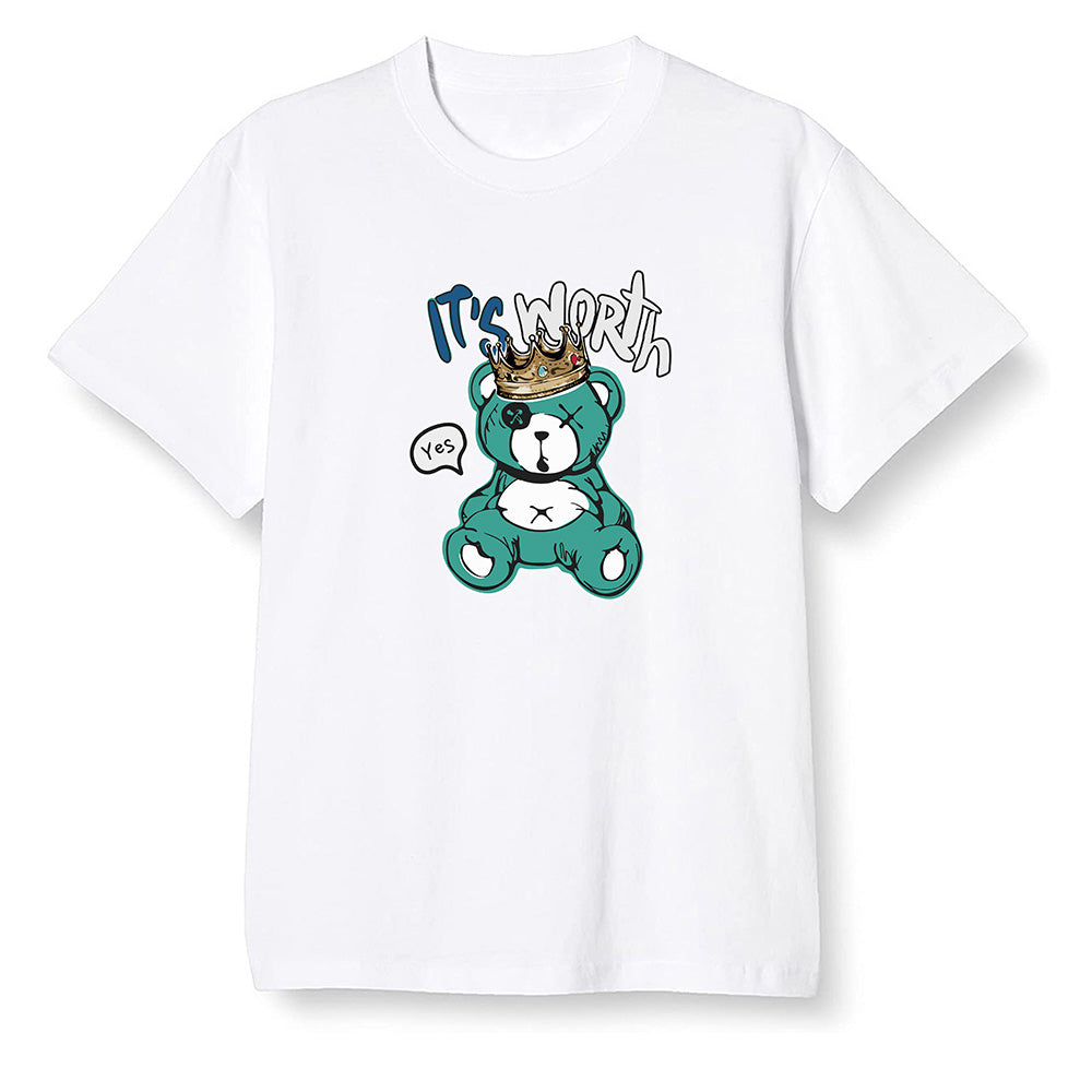 Pop Colour AJ1 High OG TIE DYE - Worth Trying Teddy Bear - White Men T-shirt