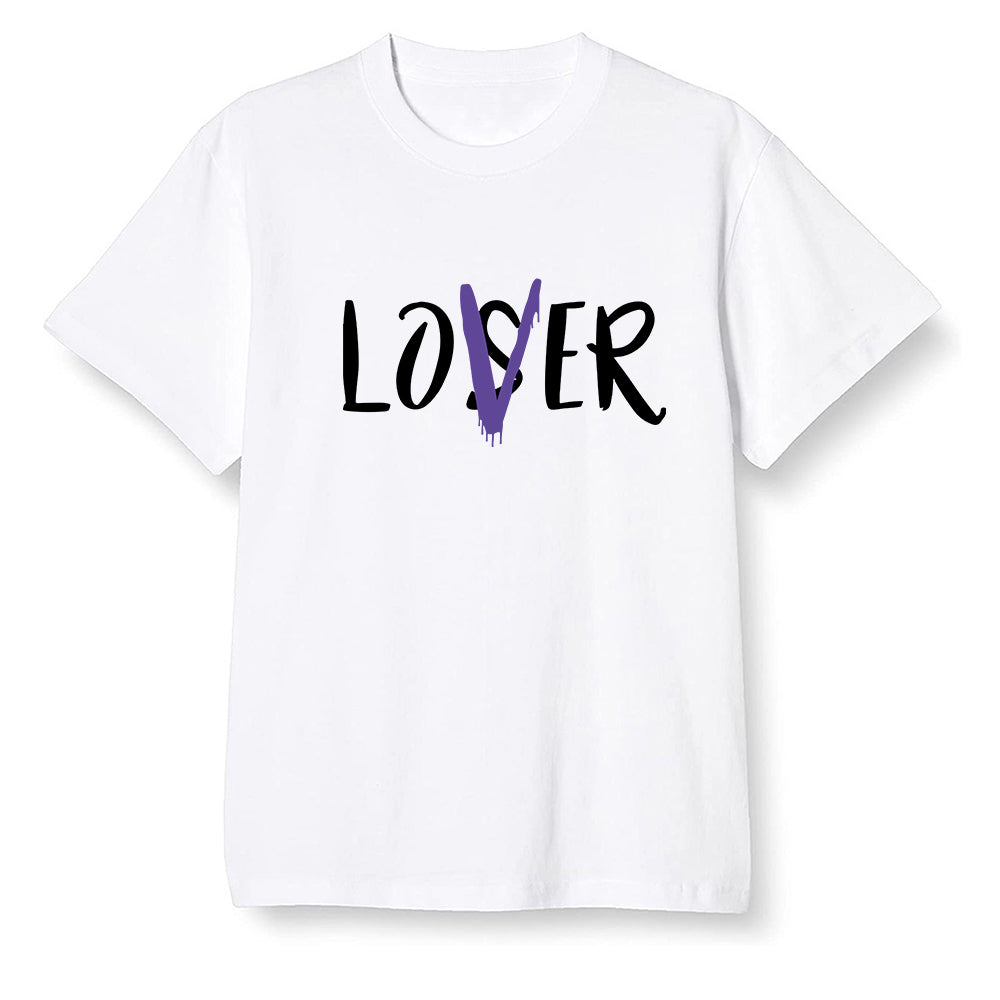 Pop Colour AJ1 Retro High OG Court Purple - loser lover - White Men T-shirt