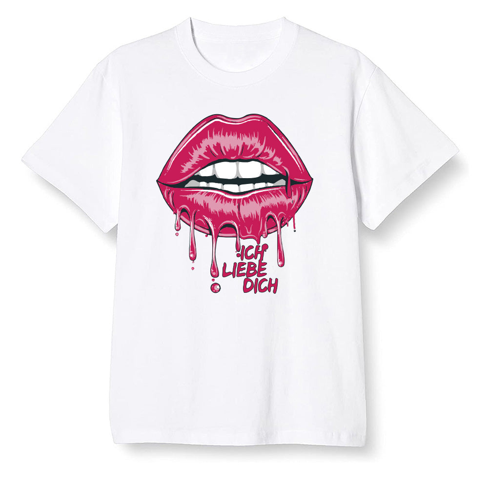 Pop Colour AJ13 Retro Gym Red Flint Grey - love you_red lips - White Men T-shirt