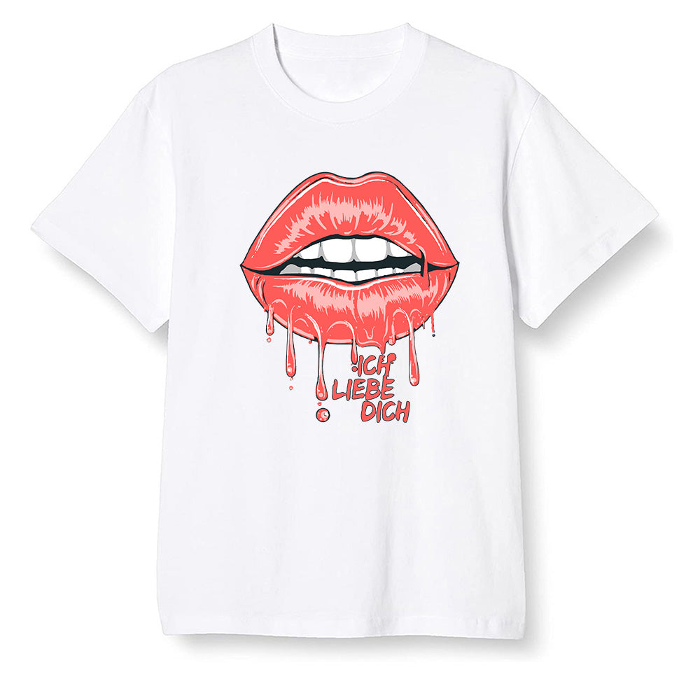 Nike Pop Colour AJ6 Retro Reflective Infrared - love you_red lips - White Men T-shirt