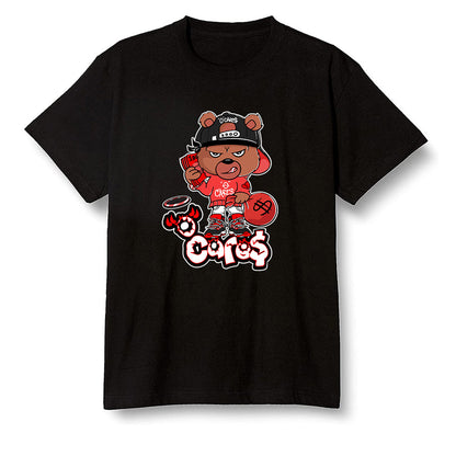 Pop Colour AJ1 Retro High OG Chicago - 0 Cares$ Teddy - Black Men T-shirt
