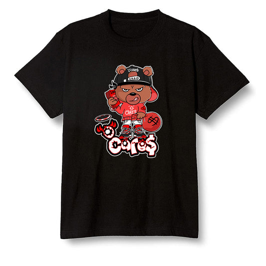 Pop Colour AJ1 Retro High OG Chicago - 0 Cares$ Teddy - Black Men T-shirt