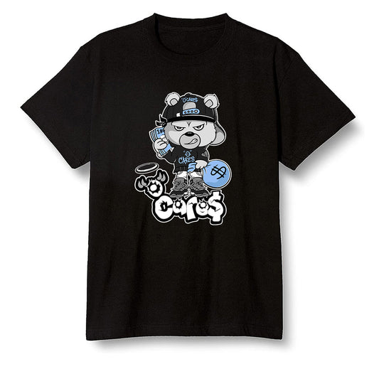 Pop Colour AJ1 Low Wolf Grey/Sail/Photon Dust/White - 0 Cares$ Teddy - Black Men T-shirt