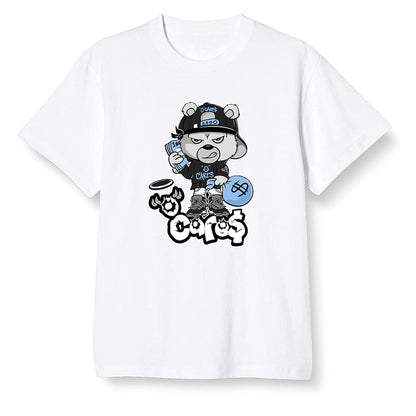 Pop Colour AJ1 Low Wolf Grey/Sail/Photon Dust/White - 0 Cares$ Teddy - White Men T-shirt