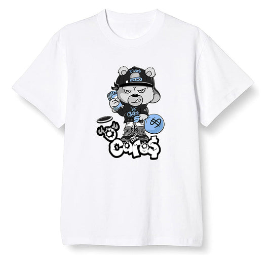 Pop Colour AJ1 Low Wolf Grey/Sail/Photon Dust/White - 0 Cares$ Teddy - White Men T-shirt