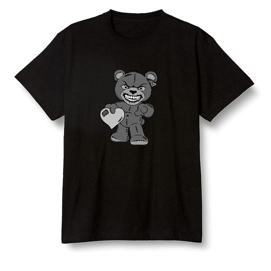 Pop Colour AJ1 Low 'Triple Black' Black - Angry Teddy Bear - Black Men T-shirt