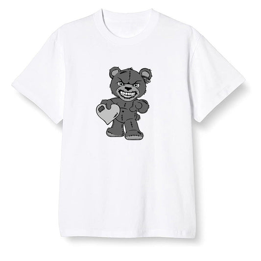 Pop Colour AJ1 Low 'Triple Black' Black - Angry Teddy Bear - White Men T-shirt
