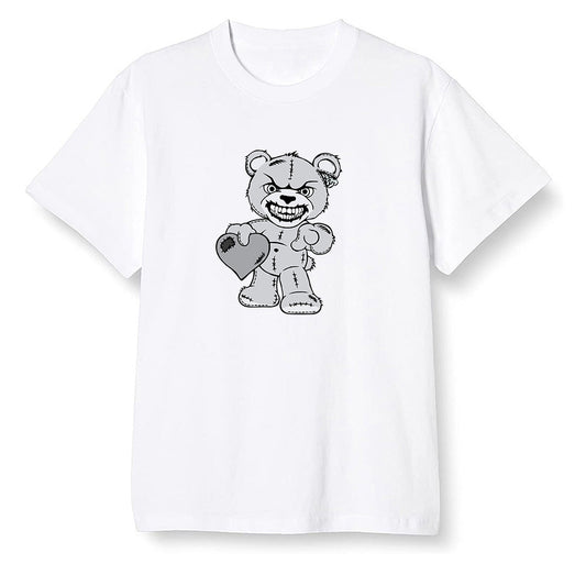 Pop Colour AJ1 Low Triple White - Angry Teddy Bear - White Men T-shirt