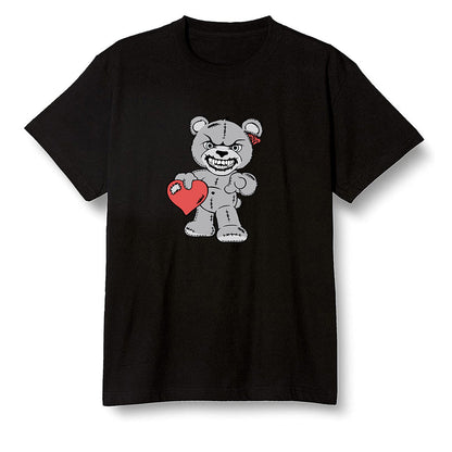 Pop Colour AJ1 Low GS Light Smoke Grey - Angry Teddy Bear - Black Men T-shirt